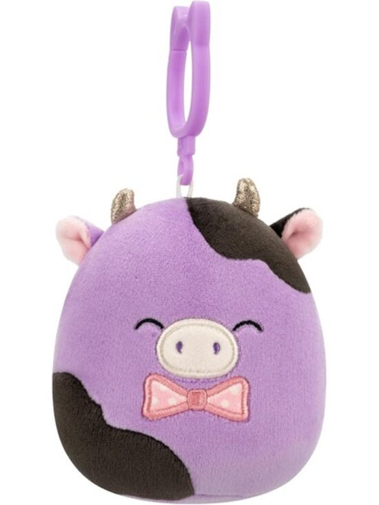 Squishmallows Other - NWT 4 inch Alexie the Cow Squishmallow Purple Easter Clip-On Plush Toy